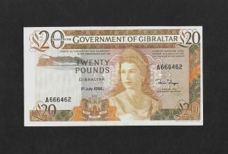 Ef,  20 Pounds 1986 Gibraltar England