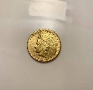 Us Gold $10 Indian Head Eagle - Au - 1912 - S
