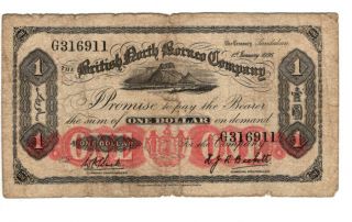 British North Borneo 1 Dollar Dated 1st January 1936,  P28 Vg,