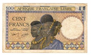 French Equatorial Africa 100 Francs Issued 1941 P8 Fine/fine,