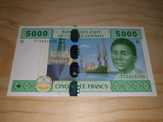 Central Africa 5000 Francs Aunc Unc