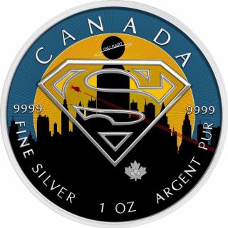 Canada 2016 5$ Superman Daily Planet Moon 1 Oz Silver Bu Coin