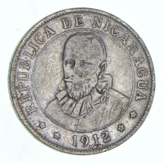 1912 Nicaragua 25 Centavos - World Silver Coin - 6.  1g 542
