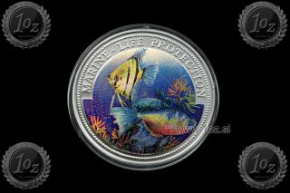 Liberia 1 Dollar 1996 (marine Life Protection) Color Commemorative Coin Unc
