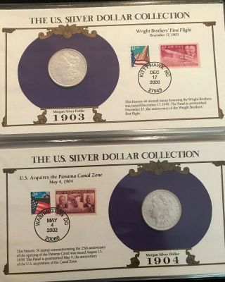 Complete 35 Morgan,  Peace Silver Dollar/Stamp Set US Postal Society - Best on Ebay 10