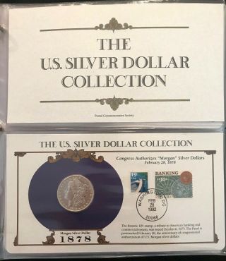 Complete 35 Morgan,  Peace Silver Dollar/Stamp Set US Postal Society - Best on Ebay 2