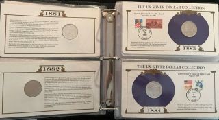 Complete 35 Morgan,  Peace Silver Dollar/Stamp Set US Postal Society - Best on Ebay 4