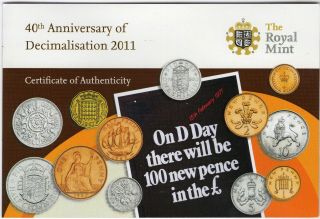2011 British Silver Medal for 40th Anniversary of Decimalisation,  by Royal 3