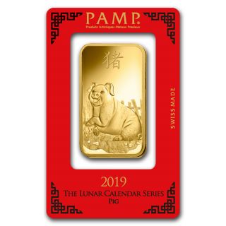 100 Gram Gold Bar - Pamp Suisse Year Of The Pig (in Assay) - Sku 173459