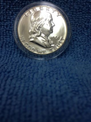 1961 - P Ben Franklin Half Dollar Proof Gem Bu (90 Silver)