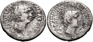 Ic Ar Denarius Of Mark Antony And Octavian Caesar The Triumvirs Period 41 Bc