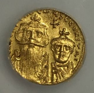 Byzantine AV Solidus Constans II AD 654 - 659 Constantinople ICG MS63 3