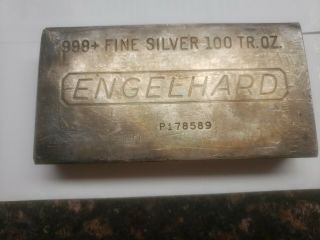 100 Tr Oz Silver Bar - Engelhard.  999 Pure
