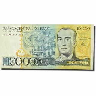 [ 124289] Banknote,  Brazil,  100,  000 Cruzeiros,  1985,  Km:205a,  Unc (65 - 70)