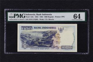 1992/1994 Indonesia Bank Indonesia 1000 Rupiah Pick 129c Pmg 64 Choice Unc