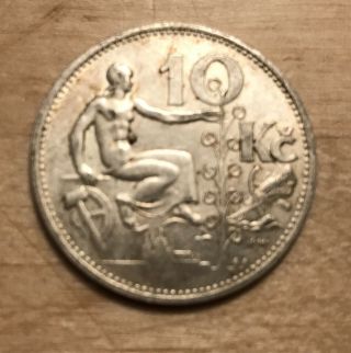 Czechoslovakia 1932 10 Korun Silver Coin