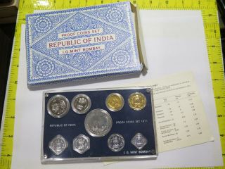 Republic Of India 1971 B Proof Set Bombay Rupees Paisa World Coins ✮no Reserve✮