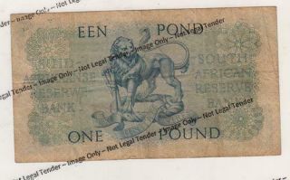 SA One Pound Bank Note 1958 - M de Kock N006 2