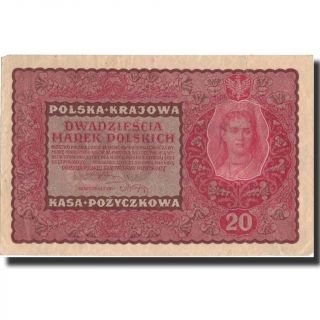 [ 571303] Banknote,  Poland,  20 Marek,  1919,  1919 - 08 - 23,  Km:26,  Au (50 - 53)