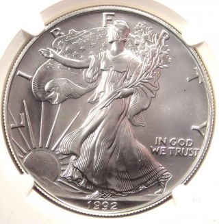1992 American Silver Eagle Dollar $1 Ase - Ngc Ms70 - Top Grade - $3,  750 Value