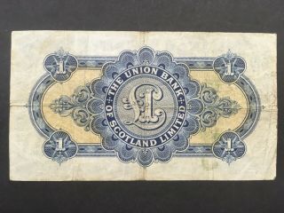 SCOTLAND - - Union Bank 1 Pound 1937 2