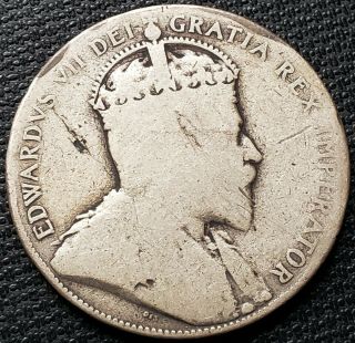 1905 Canada Silver 50 Cent Half Dollar - KEY DATE 2