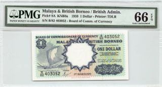 Malaya & British Borneo 1959 P - 8a Pmg Gem Unc 66 Epq 1 Dollar