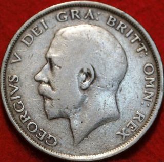 1916 Great Britain 1/2 Crown Silver Foreign Coin