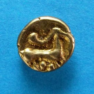 Celtic.  Gaul,  The Remi.  (1st Century B.  C).  Base Gold Issue Quarter Stater.