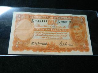 1942 Australia Armitage/mcfarlane 10/ - Ten Shillings Banknote