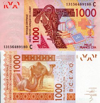 Burkina Faso 1000 Franc Banknote World Paper Money Currency Pick P315cm 2013 Was