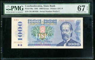Czechoslovakia 1000 1,  000 Korun 1985 P 98 Gem Unc Pmg 67 Epq