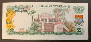 Bahamas 5 dollars 1965 banknote RARE 2