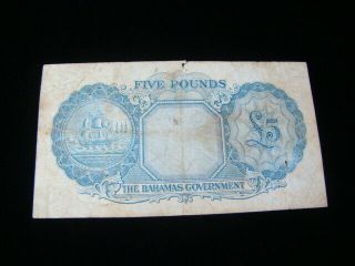 Bahamas 1953 5 Pounds Banknote Pick 16d Good, 4