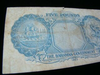 Bahamas 1953 5 Pounds Banknote Pick 16d Good, 6