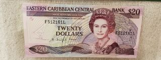 East Caribbean States/St.  Lucia Pick 2412 ND 1988 - 93 $20 Dollars 