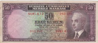 50 Kurush Fine Banknote From Turkey 1941 Pick - 133