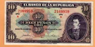 Colombia 10 Pesos 1941 P389a