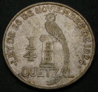Guatemala 1/4 Quetzal 1926 (l) - Silver - Vf/xf - 2868