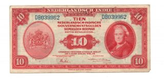 Bank Of Netherland,  10 Gulden 1943,  Vg