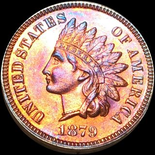 1879 Indian Head Cent Penny Proof Perfect Pr Gemmy Red Bu Tough Copper Coin