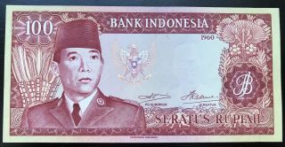 Indonesia 100 Rupiah 1960 Year P - 86 Unc