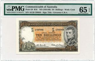 Australia - 10 Shillings Nd/1954 - 1960 P29 Pmg Gem Unc 65 Epq