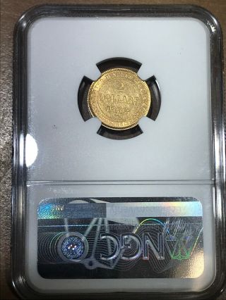 1882 - H Newfoundland Two Dollar Gold AU NGC Low Mintage 4