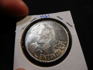K61 Guatemala 1960 25 Centavos Bu