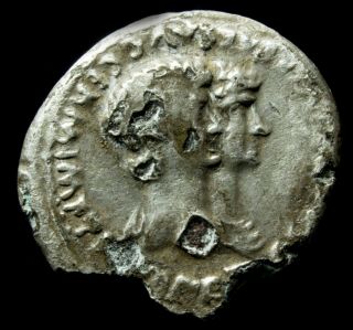 Nero And Agrippa Ar Denarius (fourre) - Agripp Avg Clavd Neronis Caes.