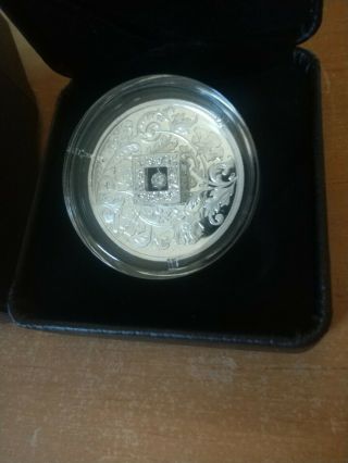 Pure Silver Coin with FIRE AND ICE™ Canadian diamond - Sparkle of the Heart - Mi 4