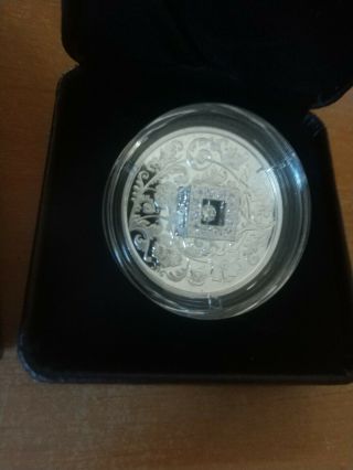Pure Silver Coin with FIRE AND ICE™ Canadian diamond - Sparkle of the Heart - Mi 5