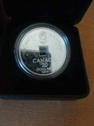 Pure Silver Coin with FIRE AND ICE™ Canadian diamond - Sparkle of the Heart - Mi 8