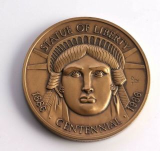 1986 Fleetwood Bronze 2.  5 " Medal - 1886 1986 Centennial Statue Of Liberty